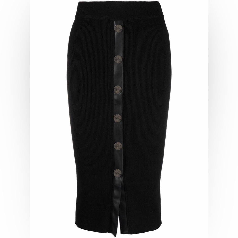 Pinko Buttoned Ribbed Knit Skirt M